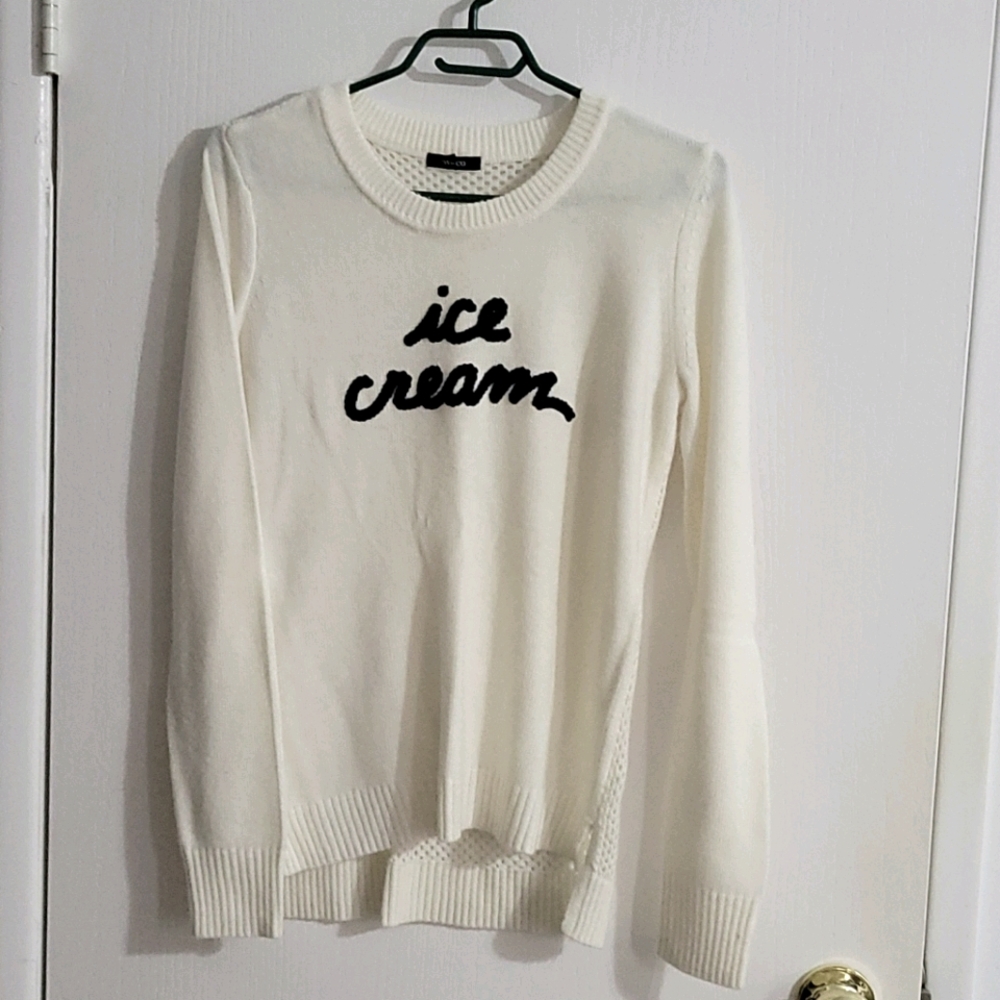 White knit sweater